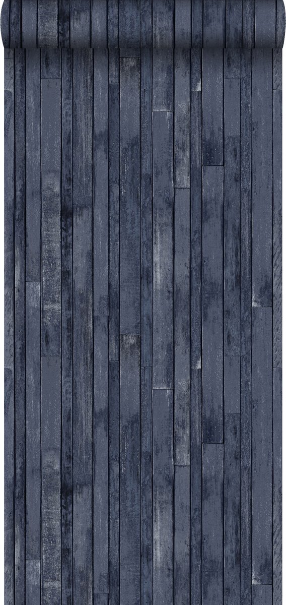 Esta Home behang sloophout donkerblauw - 138814 - 53 cm x 10.05 m