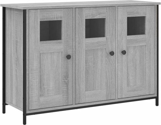 vidaXL Dressoir 100x35x70 cm Bewerkt Hout Grijs Sonoma