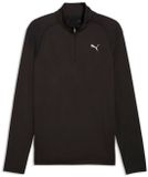 Puma T-shirt M Pwrtrain Fabric Mix 1/4 rits Zwart Katoen S