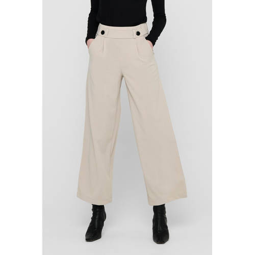 JDY JDY high waist wide leg broek JDYGEGGO beige