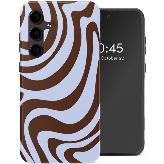 Selencia Hoesje - Geschikt voor Samsung Galaxy S24 FE - Backcover - Dream Swirl Chocolate