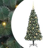 vidaXL Kunstkerstboom met verlichting en ballenset groen 120 cm