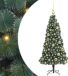 vidaXL Kunstkerstboom met verlichting en ballenset groen 120 cm