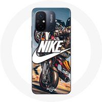 Nike Etui voor Xiaomi Redmi 12C Logo Wit Motorfietswiel Maniacase
