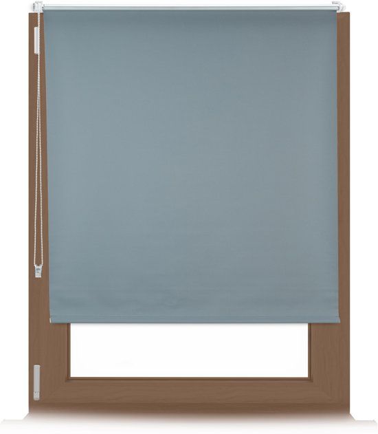 Relaxdays Verduisteringsrolgordijn Grijs - Thermo Rolgordijn Zonder Boren - 110x160cm