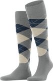 Burlington King lang gedessineerd katoen kniekousen heren grijs - maat 40-46