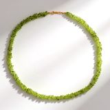 Cavill - Peridoot Ketting - 925 Sterling Zilver - Verguld - 114,886 ct Peridoot Fancy Kralen - Elegant Meerlaags Groen Sieraad Dames