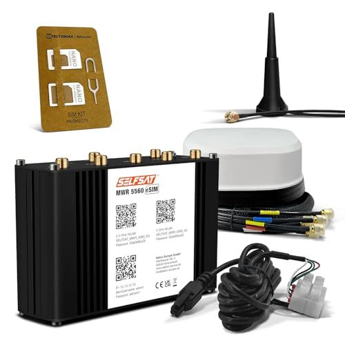 SELFSAT MWR 5560 eSIM 5G Cat 20 WLAN-router tot 3,4 Gbps incl. SATCO 5G antenne wit
