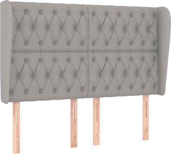 vidaXL Hoofdbord Stof Lichtgrijs 147x23x118/128 cm