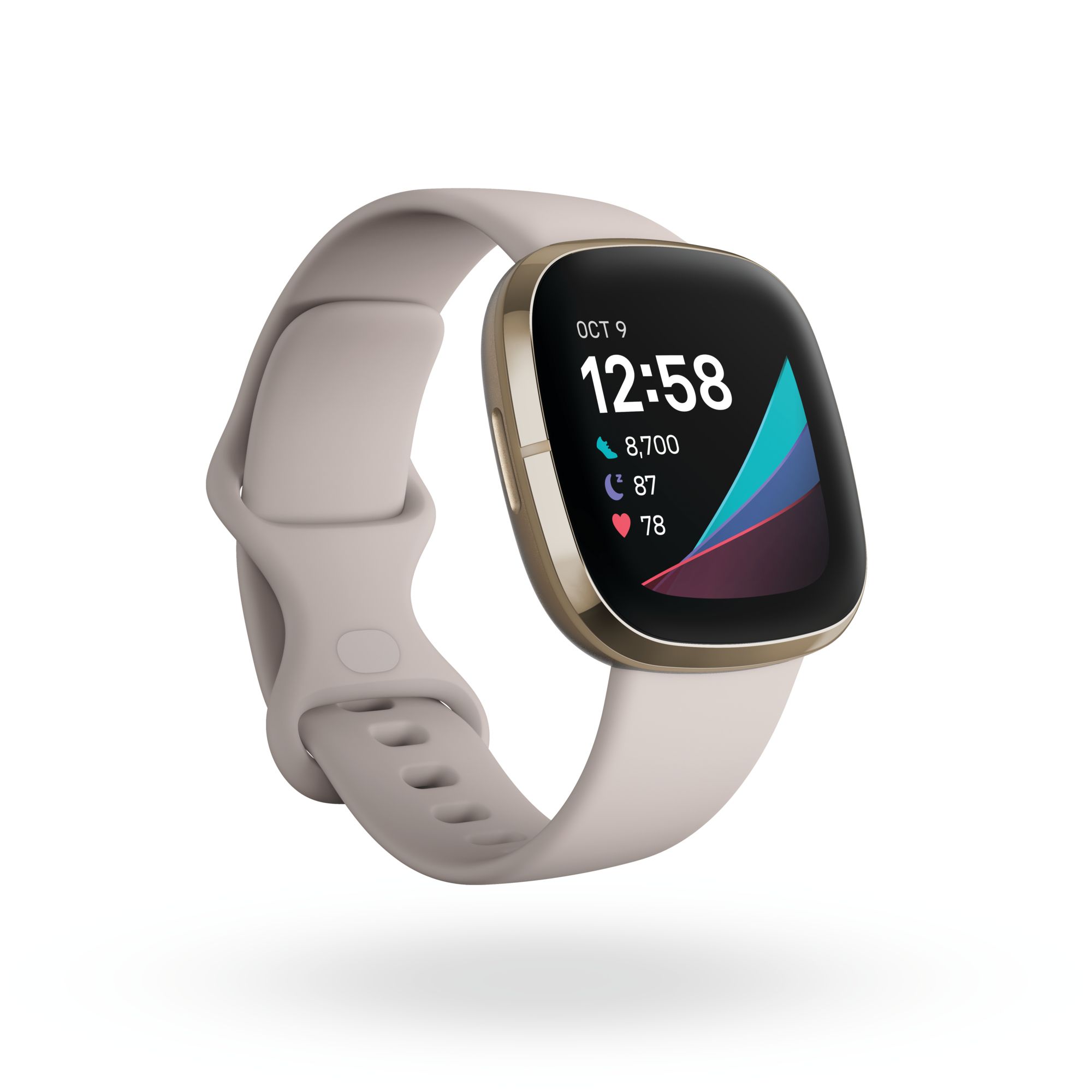 Fitbit Sense Smartwatch - 40mm - AMOLED - GPS - White/Soft Gold