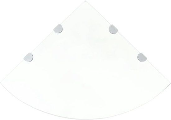 vidaXL Hoekschappen 2 st met chromen dragers 45x45 cm glas transparant