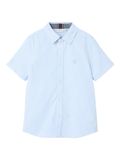 NAME IT Jongens Korte Mouw Shirt met Kraag Knopen en Logo Borduursel op de Borst