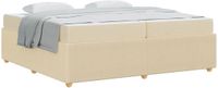 vidaXL Bedframe Crème Stof 200 x 200 cm