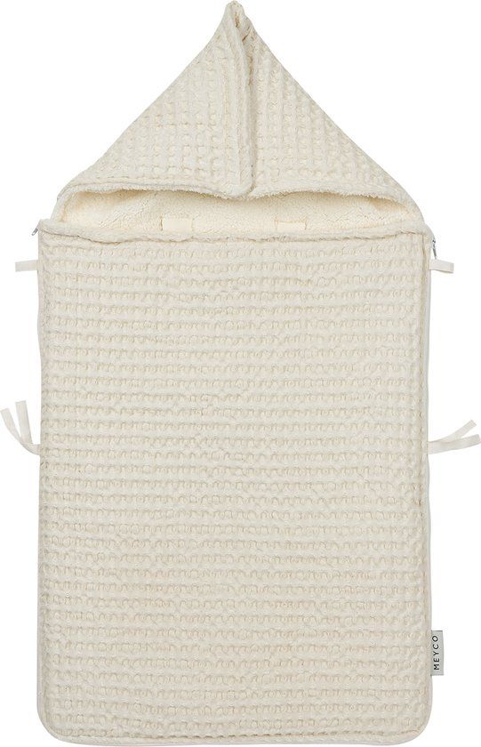 Meyco Baby Wafel Teddy voetenzak - nature - 40x82cm