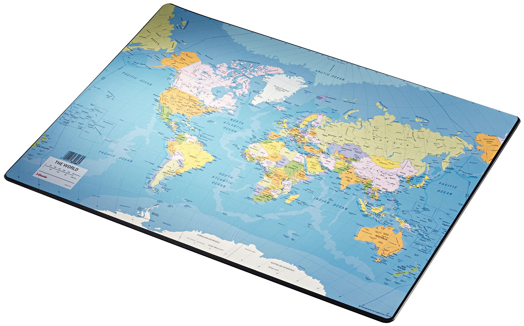 Esselte Bureau Onderlegger - Wereldkaart - Engels - 53 x 40 cm - Multikleur