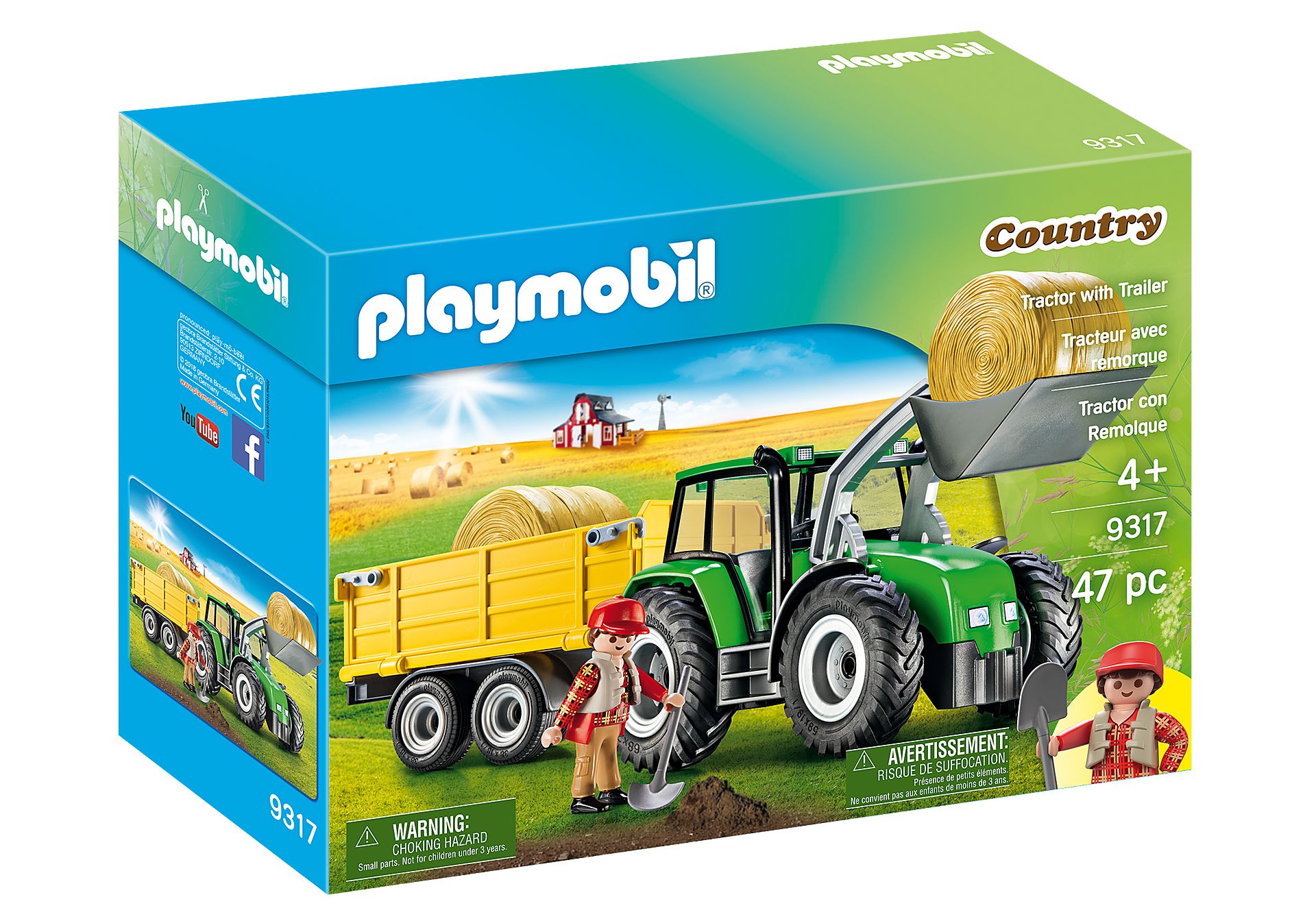 Playmobil 9317 Tractor with Trailer - 47 Pieces