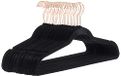 Amazon Basics Kledinghangers, velours, set van 30, zwart/roségoud