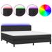 VidaXL Boxspringbed met matras en LED-verlichting, zwart, 160x200 cm, kunstleer