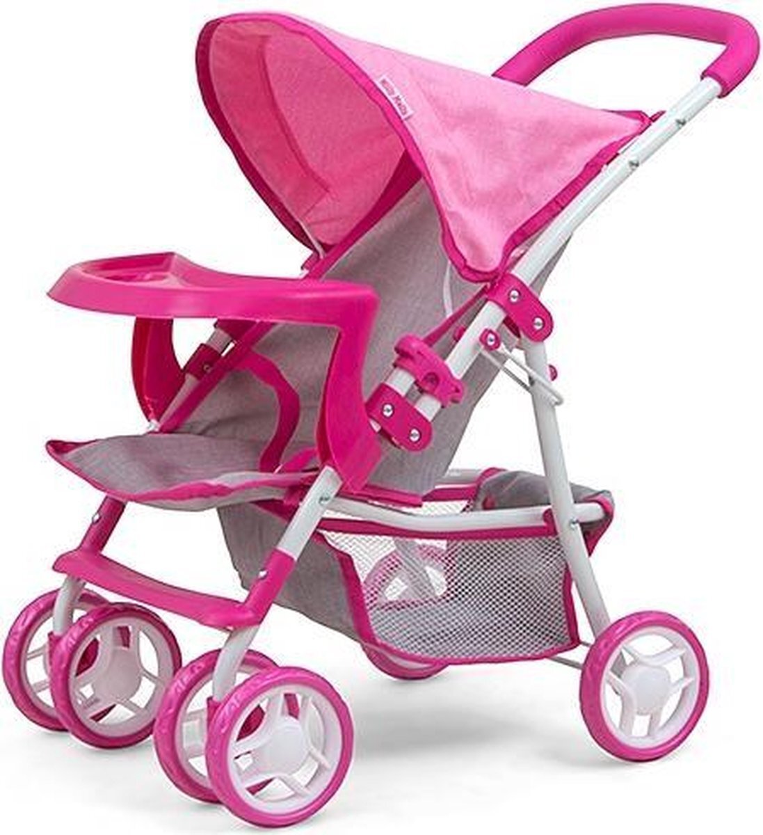 Milly Mally Poppenwagen Kate Prestige 54 Cm Roze/grijs roze