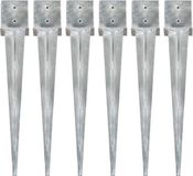 vidaXL Grondpinnen - 6 stuks - 14x14x91 cm - Gegalvaniseerd Staal - Zilverkleurig