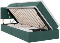 vidaXL Lit plateforme LED avec matelas Velours vert foncé 100 x 200 cm