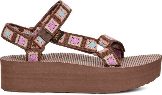 Teva Flatform Universal Crochet - Women's Sandals - Brown/Pink - Size 39