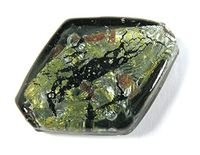 Parels Glasparel Glasparels van glas, transparant, groen, 3,4 x 2,5 x 0,8 cm, 500 g 46u, ca.