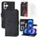 MyTPhone Étui Portefeuille iPhone 16 en Cuir CardMate - Noir