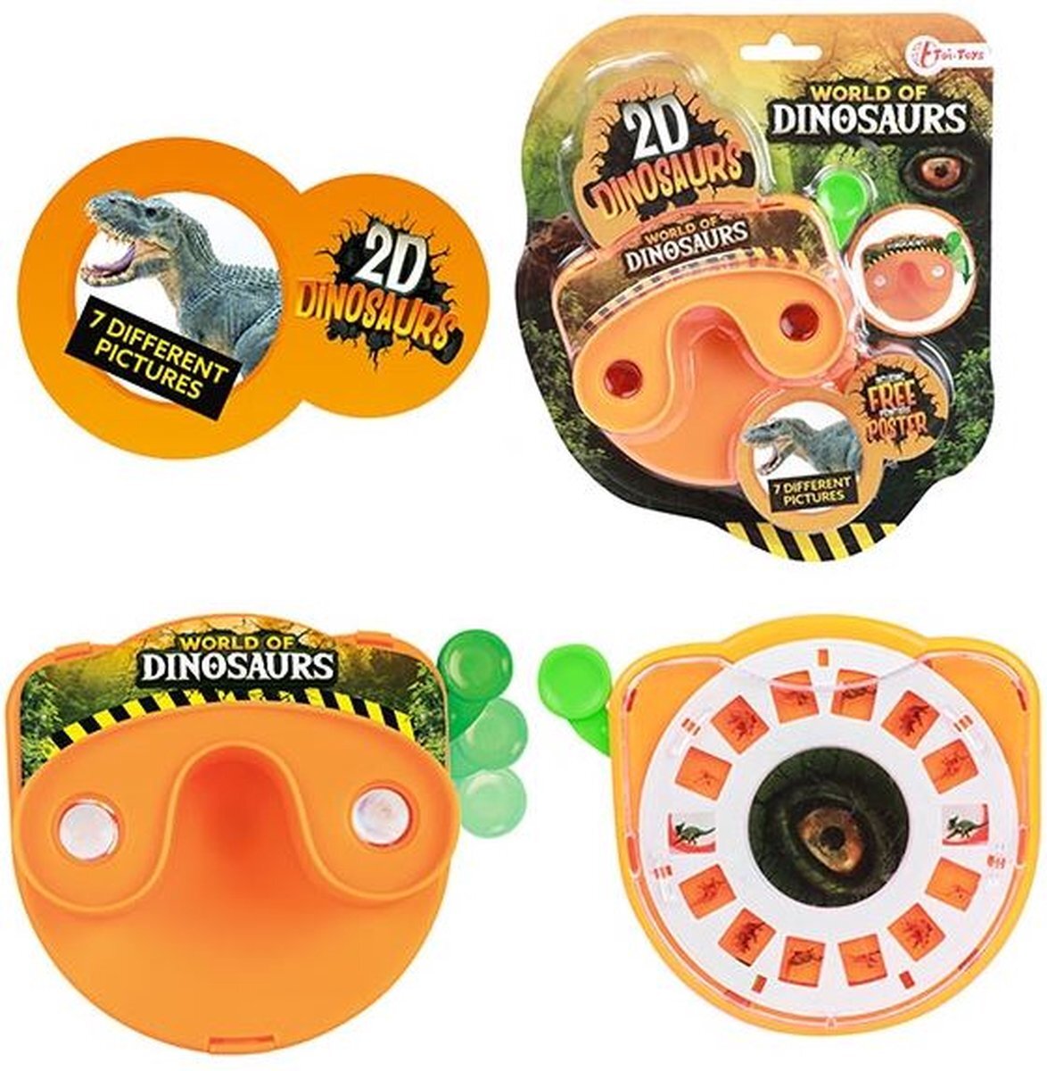 Toi Toys Toi Toys World of Dinosaurs diakijker viewer met 7 verschillende plaatjes