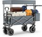 Unyqoos® Brouette pliable avec toit amovible – 100 litres, tissu Oxford 600D, cadre en fer robuste, grandes roues en caoutchouc, poignées réglables