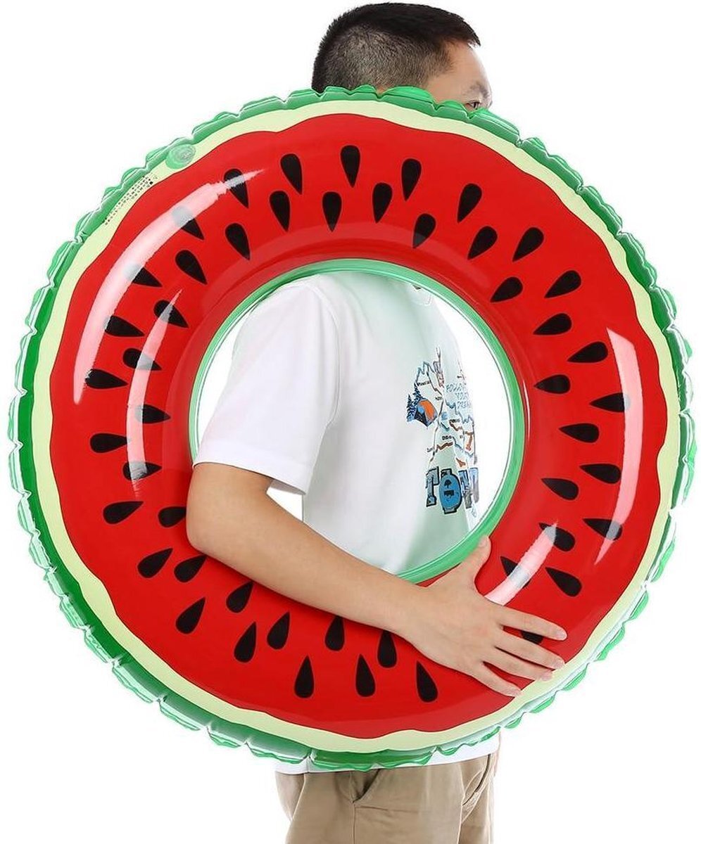 Swim Ring Zwemband Watermeloen| Opblaasbare Zwemband Watermeloen| Gian Watermelon| Rood/groen| 90cm
