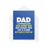 Grappige CBH1657 Grappige vaderdagkaart met opschrift "I Appreciate You Every Day"