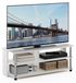 OEM TV-standaard, 3-laags, wit eikenhout/roestvrij staal, 104,4 cm breed