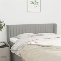vidaXL Tête de Lit avec Oreilles Meuble de Chambre à Coucher Accessoire de Lit Double Tête de Cadre de Lit Intérieur Gris Clair 147x16x78/88 cm Tissu