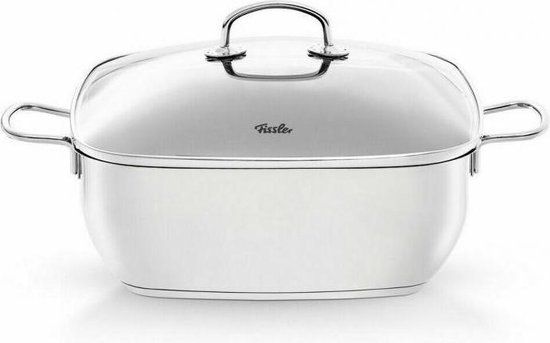 Fissler Secural Braadpan met Antikleeflaag Vierkant met Glasdeksel, 28x28cm