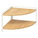 5Five Keuken/aanrecht hoek rekje - metaal/bamboe hout - 30 x 30 x 20 cm - organizer - naturel/wit - 2 laags