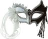 Bristol Novelty Black/White Tassel Eye Mask