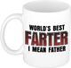 Bellatio Decorations vaderdag cadeau mok - wit - 300 ml - worlds best farter