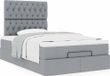 Maison Exclusive - Cadre de lit ottoman avec matelas, gris clair, 120x200 cm, textile