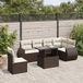 Maison Exclusive - Ensemble de meubles de jardin 7 pièces avec canapé et coussins, marron, en polyrotin