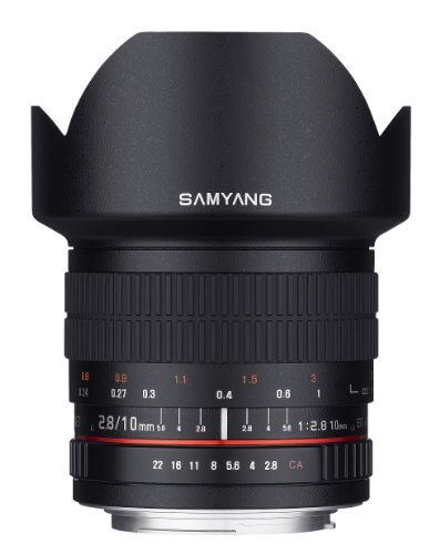 SAMYANG Samyang 10mm F2.8 ED AS NCS CS Ultra Wide Hoeklens voor Nikon Digitale SLR-camera's met AE-chip voor automatische meting (SY10MAF-N)