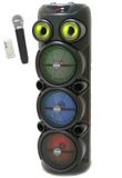 INOVALLEY Haut-parleur karaoké lumineux - KA129-XXL - Bluetooth V5.0 - 90 cm - 1000 W - 3 x haut-parleurs de 8'' - Microphone sans fil inclus