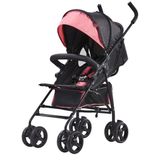 OEM Latios Kinderwagen - Paraplu Buggy Reisbuggy - Lichtgewicht - Compact Opvouwbaar - Verstelbare Rugleuning - Frame Van Koolstofstaal - Grote Opbergmand - Zwart/Roze