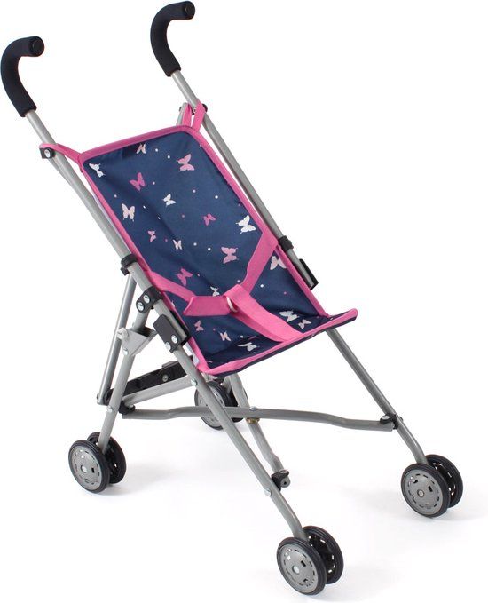 Bayer Chic 2000 Mini-Poppenbuggy Roma - Vlinders Navy Roze