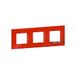Legrand BTAL9RU3 Altège Collection decoratieschild, 3 plekken, robijnafwerking, glanzend, met rand, aluminiumlook