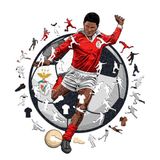 Iconic Puzzles Eusebio Benfica Officieel product, houten puzzel voor volwassenen en kinderen, milieuvriendelijk, maat S (150 stuks), EUSEBIOS