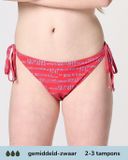 moodies period undies Moodies menstruatie zwemkleding tiener - Bikinibroekje touwtjes - gemidddeld-zwaar kruisje - maat 176/188 (M) - Print Rood