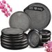 Moritz & Moritz SOLID Serviesset 4 Persoons - 12-delig Servies Set met Dinerbord, Soepbord en Dessertbord - Antraciet