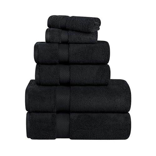 Superior Superior Collection Super zacht en absorberend badlakenset, katoen, zwart, set van 2
