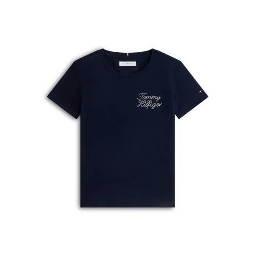 Tommy Hilfiger t-shirt met tekst - donkerblauw